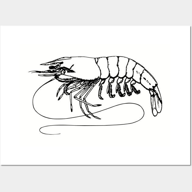 Retro Shrimp Wall Art by Vanilla Susu